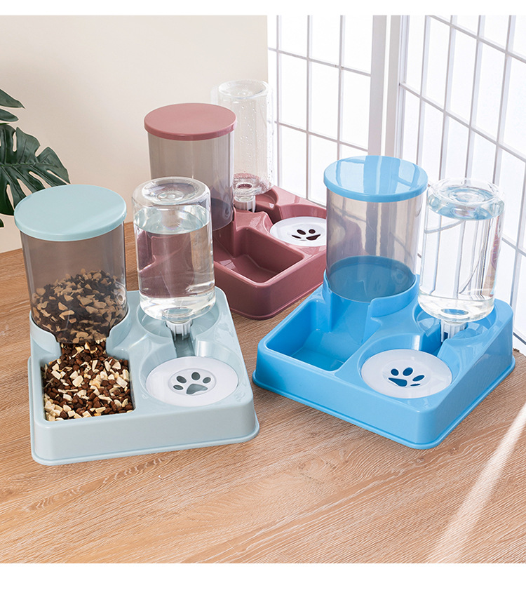 Cat bowl, dog bowl, automatic water dispenser, feeder, non-wet mouth, anti-tipping food bowl, cat food bowl, for cats and pets pic 27