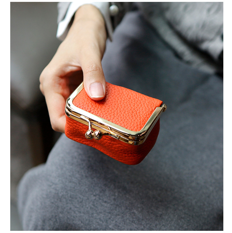 New genuine leather compact gold bag, earphone case, mini ring, necklace, earrings, jewelry bag, coin purse pic 15