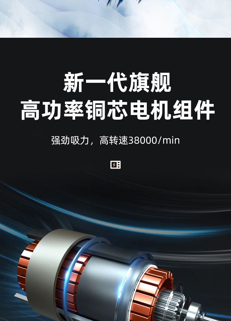 Wireless charging vacuum cleaner, household car vacuum cleaner with strong suction power, portable handheld high-power vacuum cleaner for cross-border use pic 14