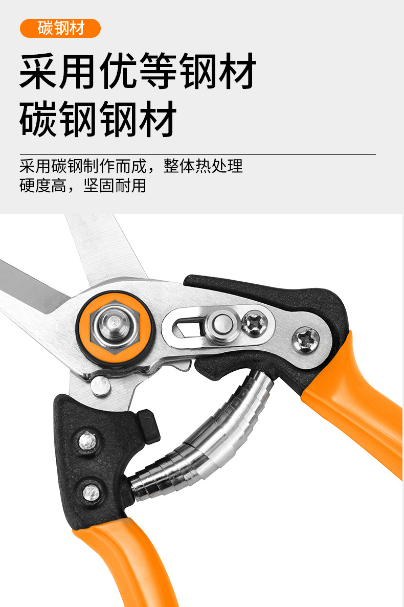 园艺修花剪刀果树粗枝修枝剪花艺加厚宽头鲜花剪园林修剪工具批发详情8