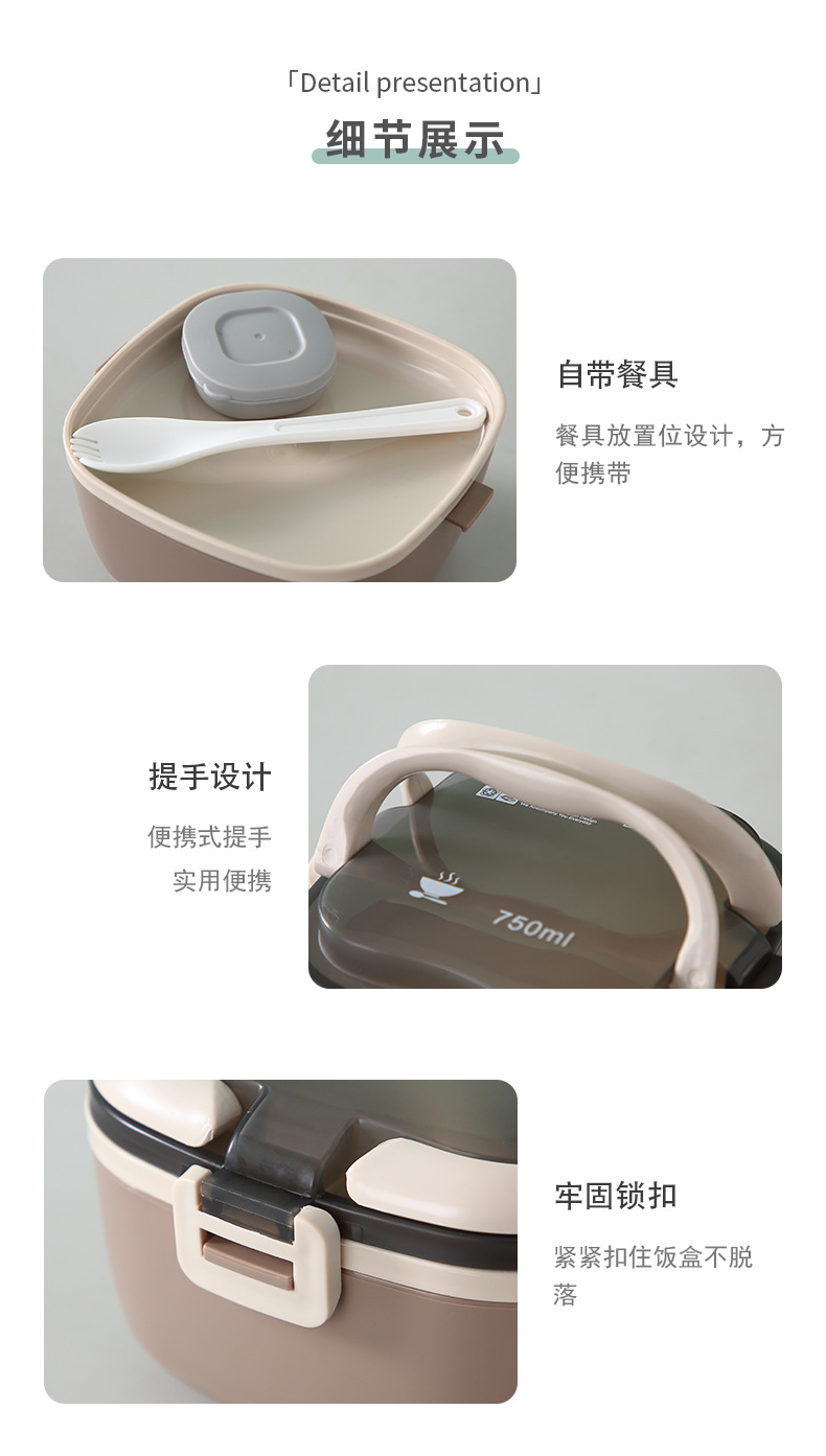 INS Morandi double-compartment lunch box, Chinese creative student cafeteria lunch box, microwave portable bento box pic 15