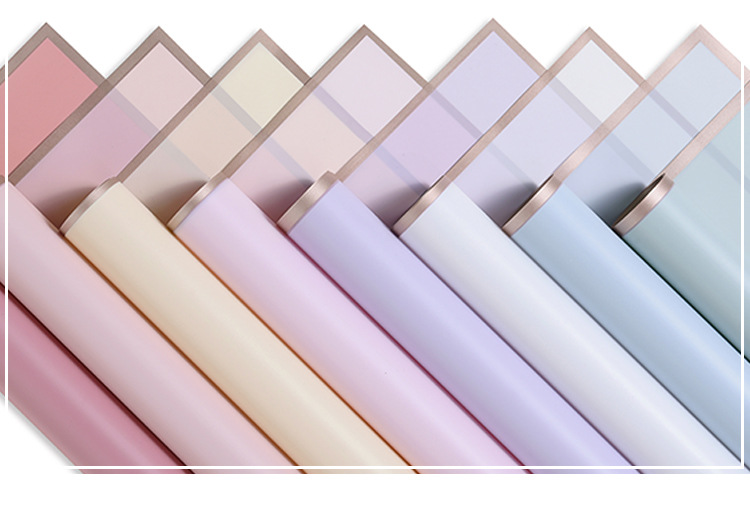 包花纸外贸畅销韩式花艺鲜花花束纸金边边框雾面纸 果冻膜包装纸详情4