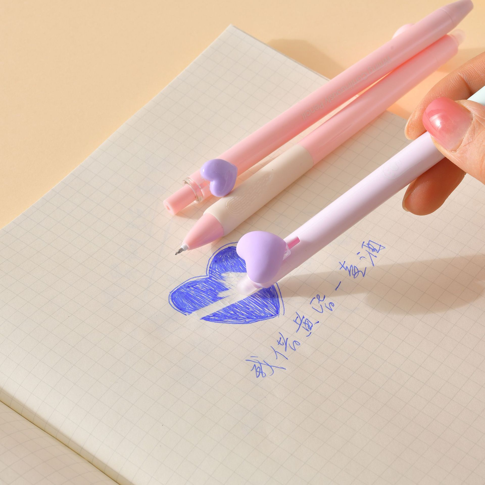 The Chenxi Love Press Set features an erasable gel pen and an eternal pencil with a blue core, ensuring smooth and fluid writing for students pic 21