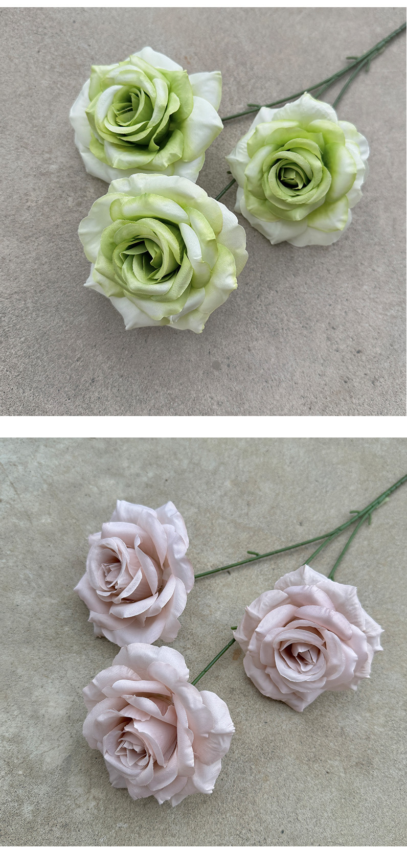 婚礼堂插花三头无叶钻石玫瑰仿真花婚庆酒店背景装饰家居办公文化园艺玫瑰详情8