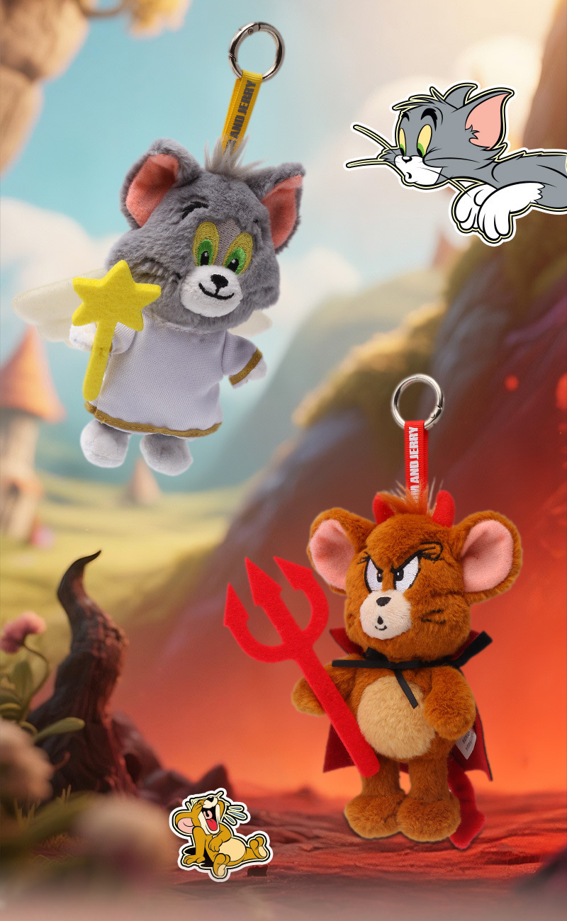 正版猫和老鼠卡通可爱天使汤姆猫公仔魔鬼杰利鼠挂件毛绒玩具礼物详情8