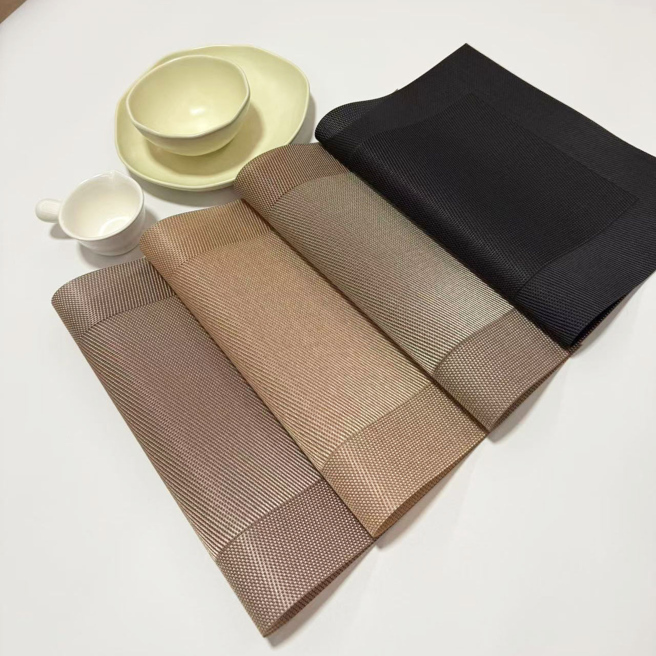 方框环保餐垫欧式PVC西餐隔热垫长方形日式简约餐桌垫杯垫碗垫详情2