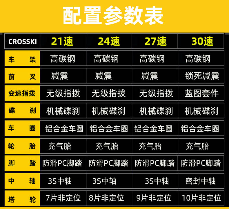 厂家批发山地自行车24/26寸碟刹变速山地车学生男女单车自行车详情5