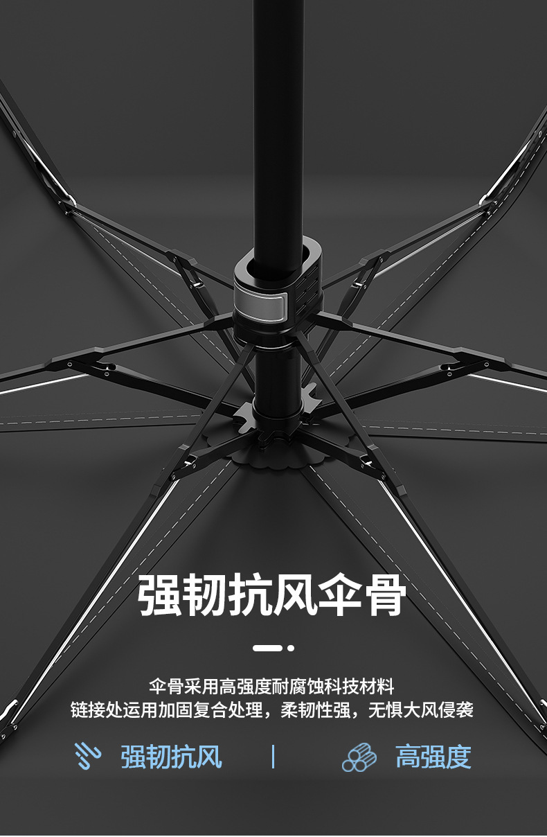 遮阳晴雨伞礼品广告伞可印logo黑胶六折防晒伞便携口袋伞加工批发详情11