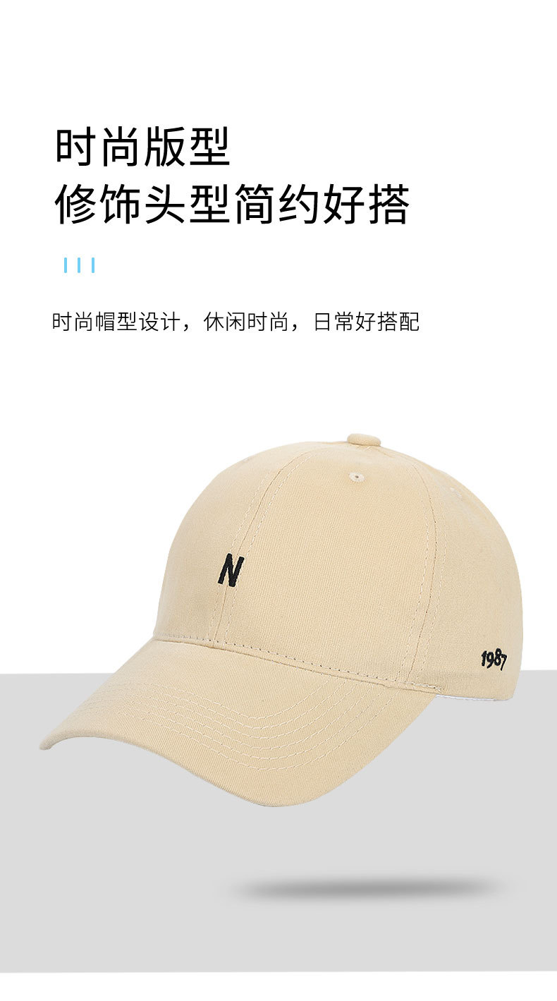 日系简约百搭软顶棒球帽 字母刺绣鸭舌帽男女款 宽檐显脸小遮阳帽子 成人时尚潮流帽详情7