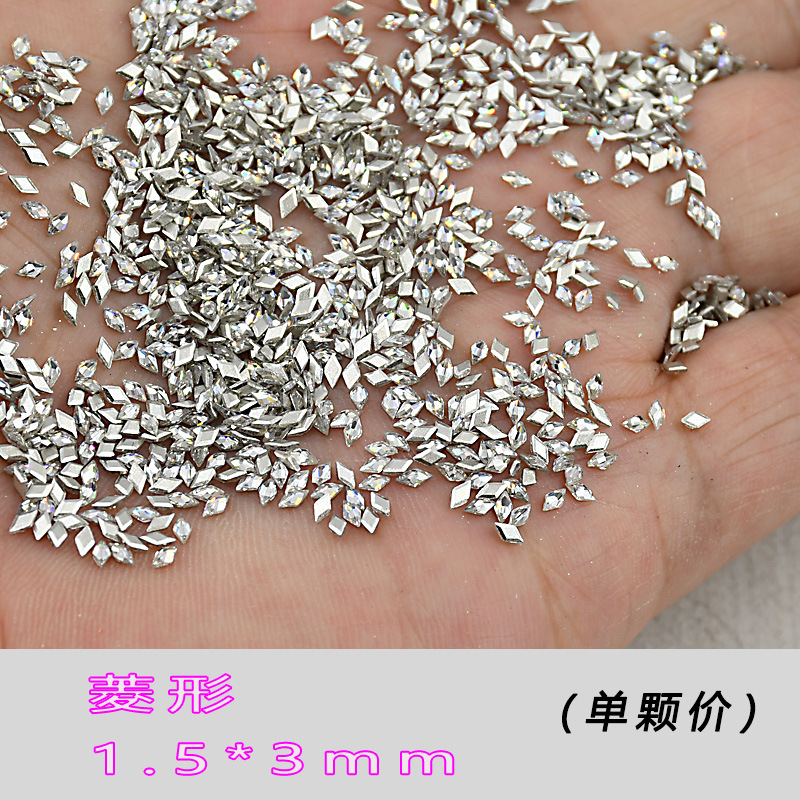 5A flat-bottomed beveled zircon mixed mini irregular-shaped super shiny wheat ear small nail stickers diy diamond nail art accessories pic 8