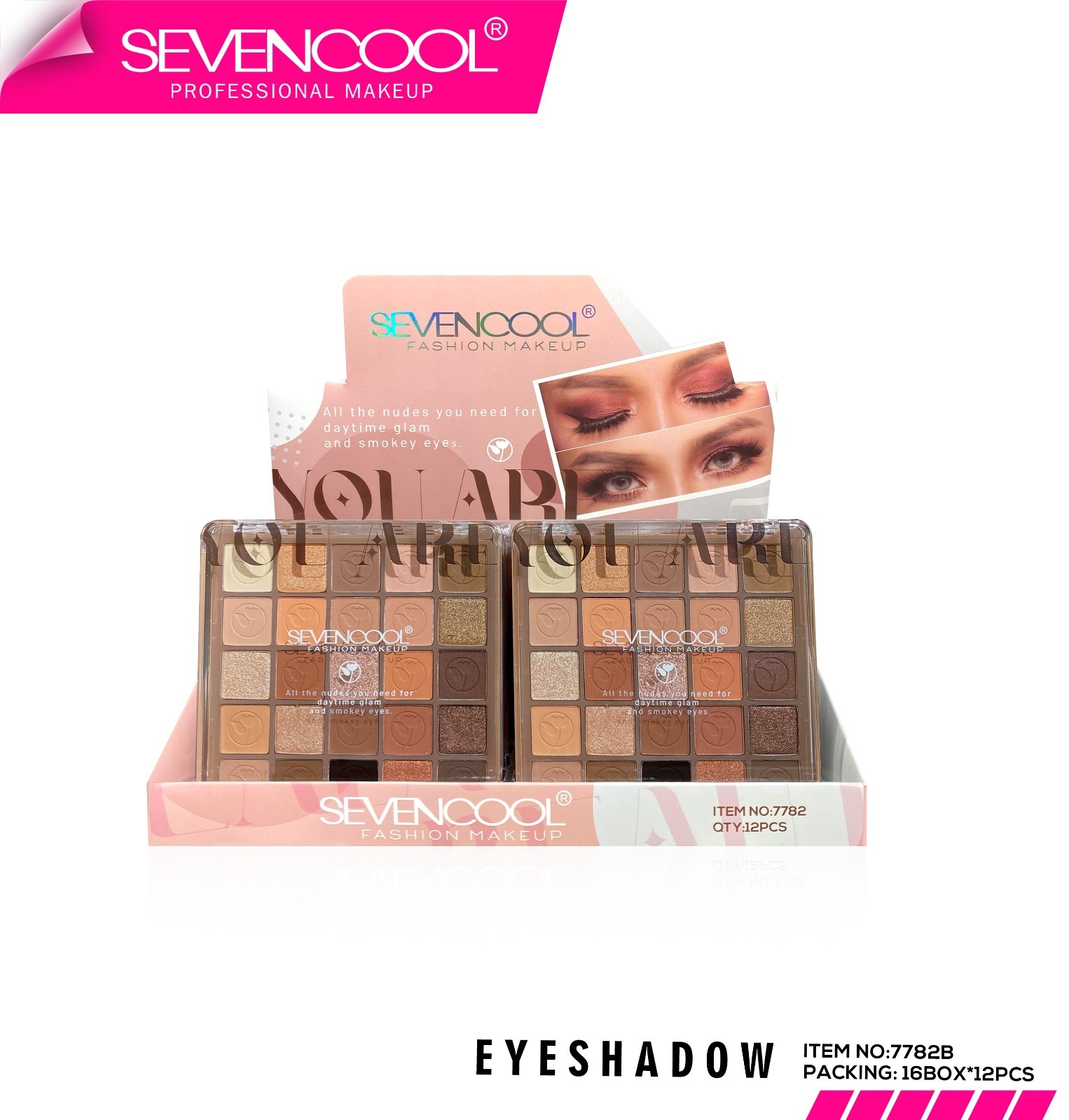 SEVENCOOL多色眼影哑光自然色修饰持妆显色服帖彩妆25色眼影盘详情4