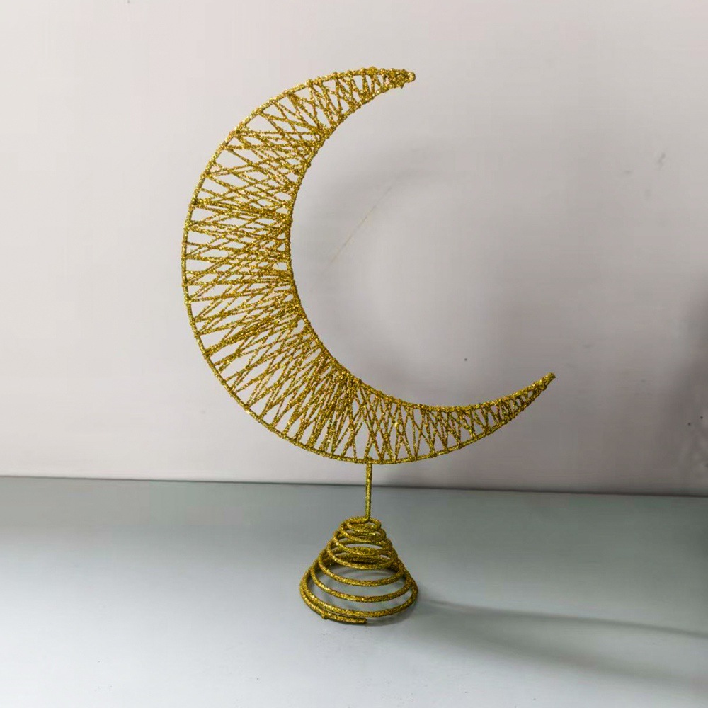 Cross-border Ramadan, Eid al-Fitr, Eid al-Adha decorations, Middle Eastern star and moon decorations, hanging ornaments, festival supplies, ornaments, powdery, luminous geometric handicrafts, ironwork pic 3