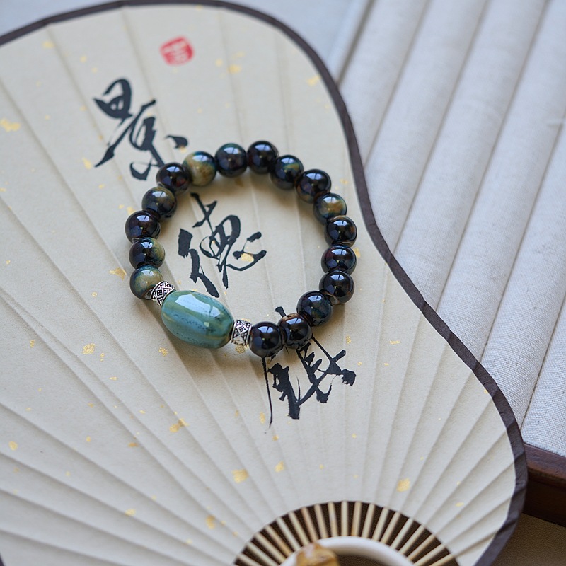 Jingdezhen ceramic bracelet wholesale, original ancient-style beads with Dunhuang elements, new Chinese-style jewelry, versatile Chinese style pic 10
