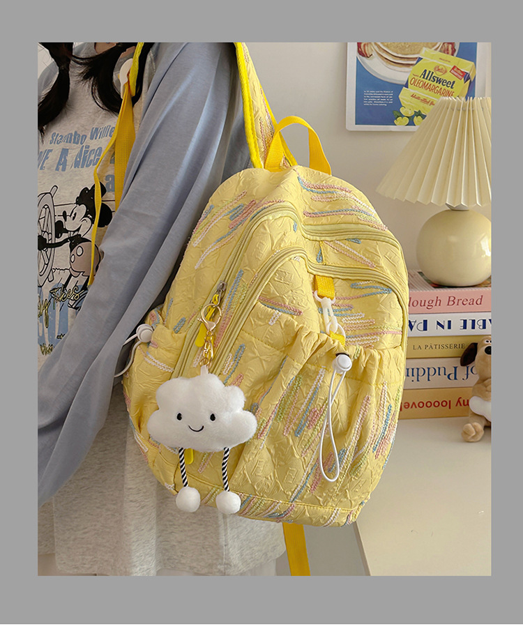 跨境风潮高颜值书包女小学生初高中生小众设计感简约百搭双肩背包详情1