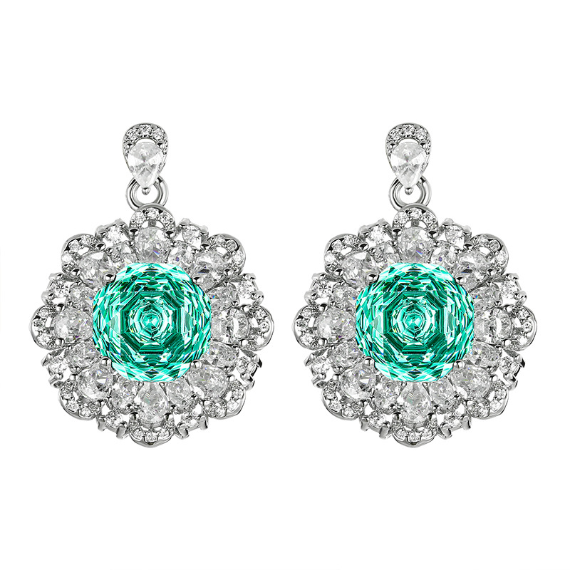 2025新款庄生生珠宝铜底镀金仿真千禧帕拉绿花朵套装主石12-10mm详情9