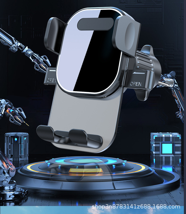 New car-mounted pull-down air outlet mobile phone stand, touch automatic locking frame, horizontal screen cross-border navigation support frame pic 5