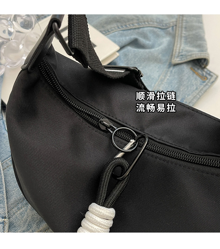 Casual nylon fabric bag for women, 2024 new trendy Korean style crossbody dumpling bag, versatile large-capacity canvas single-shoulder bag pic 4