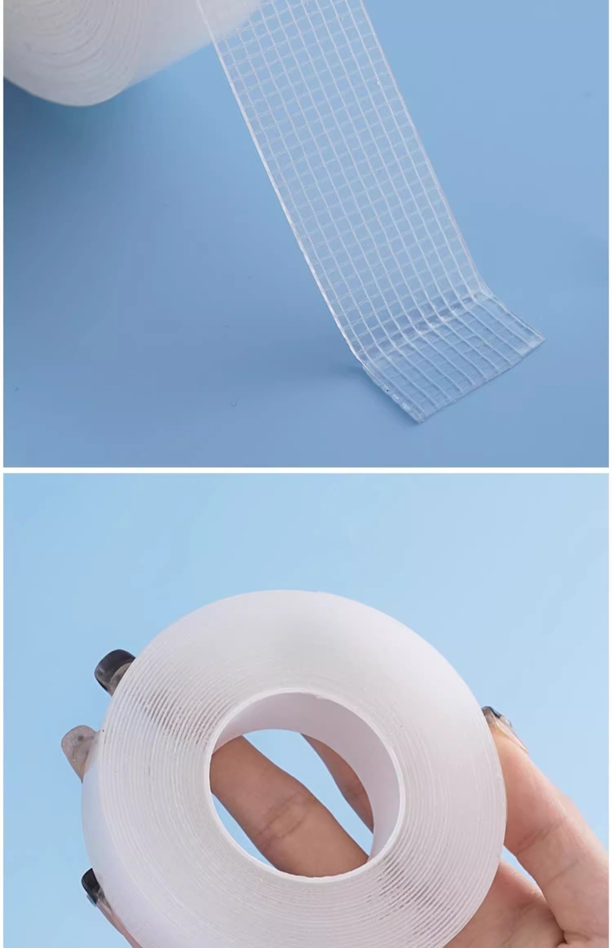 Grid nano double-sided tape, transparent high-viscosity strong cloth-based tape, traceless adhesive, double-sided adhesive, fixed back adhesive, adhesive magic pic 12