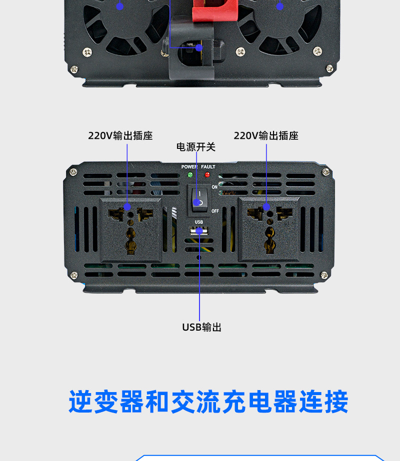 Sol Cross-border vehicle-mounted electric vehicle storage and charging sine wave integrated 3000W inverter Sine wave inverter pic 8