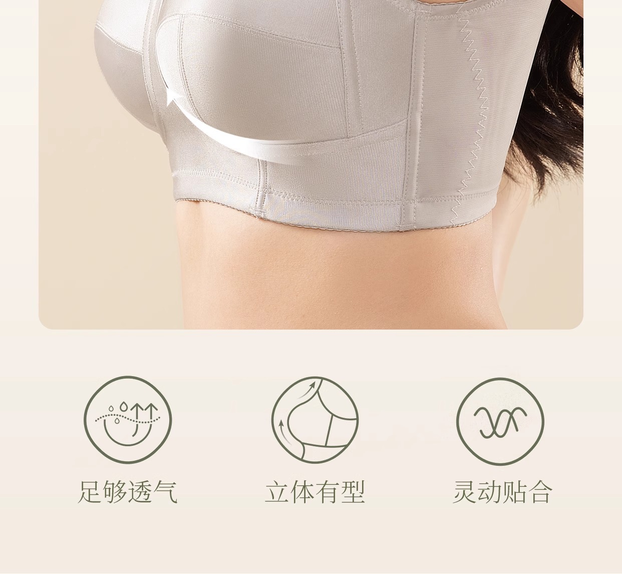 全罩杯大码无痕内衣大胸显小胸调整型收副乳防下垂女薄款矫正文胸详情18