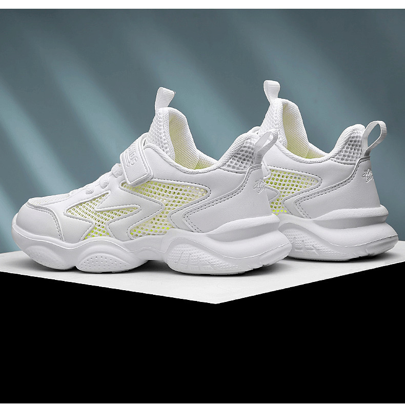 批发男童白色运动鞋女童白鞋儿童小白鞋2024新款中小学生波鞋工厂详情30