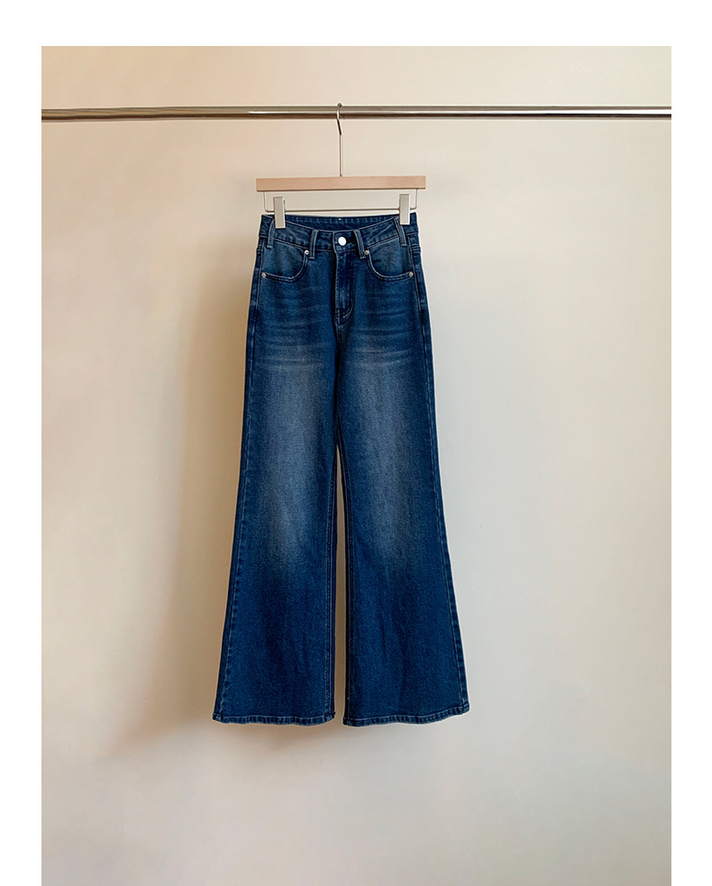 【90s Retro Horn 】 Ge Ming High-waisted slightly flared jeans for Women 2025 Spring New floor-length Pants R155H pic 55
