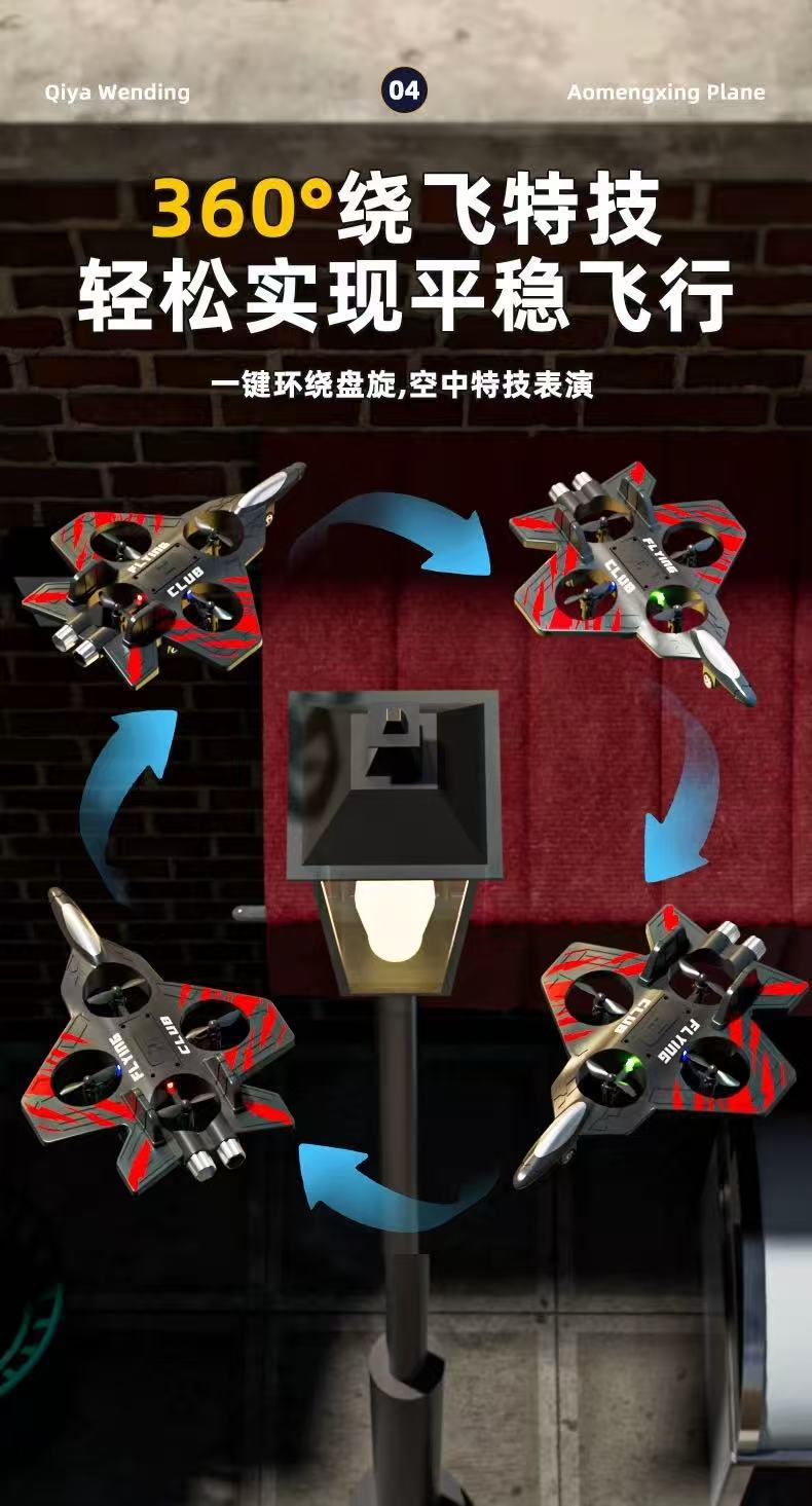 Cross-border customized remote-controlled foam aircraft, unmanned aerial vehicles, suspended flight, fixed-altitude rolling fighter jets, stunt toys pic 8