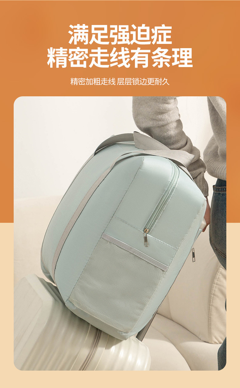 Thickened waterproof folding travel bag, portable clothing storage bag for men and women, carry-on luggage packing and storage bag for moving pic 19