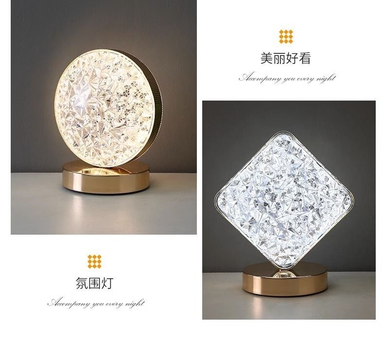 Cross-border star and moon decoration, charging eye-protecting desk lamp, atmosphere bedroom, convenient touch bedside lamp, creative night light pic 14