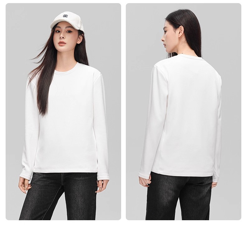 90鹅绒内搭男女同款2025年秋冬T恤情侣保暖上衣圆领长袖白鹅绒详情23