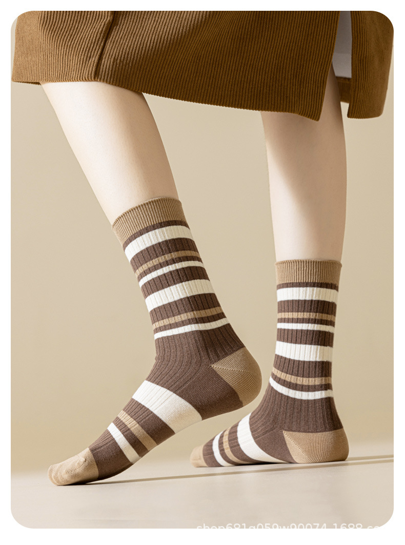 纯棉女中筒堆堆袜春秋运动休闲长款吸汗无骨薄款全棉春夏款舒适透气详情17