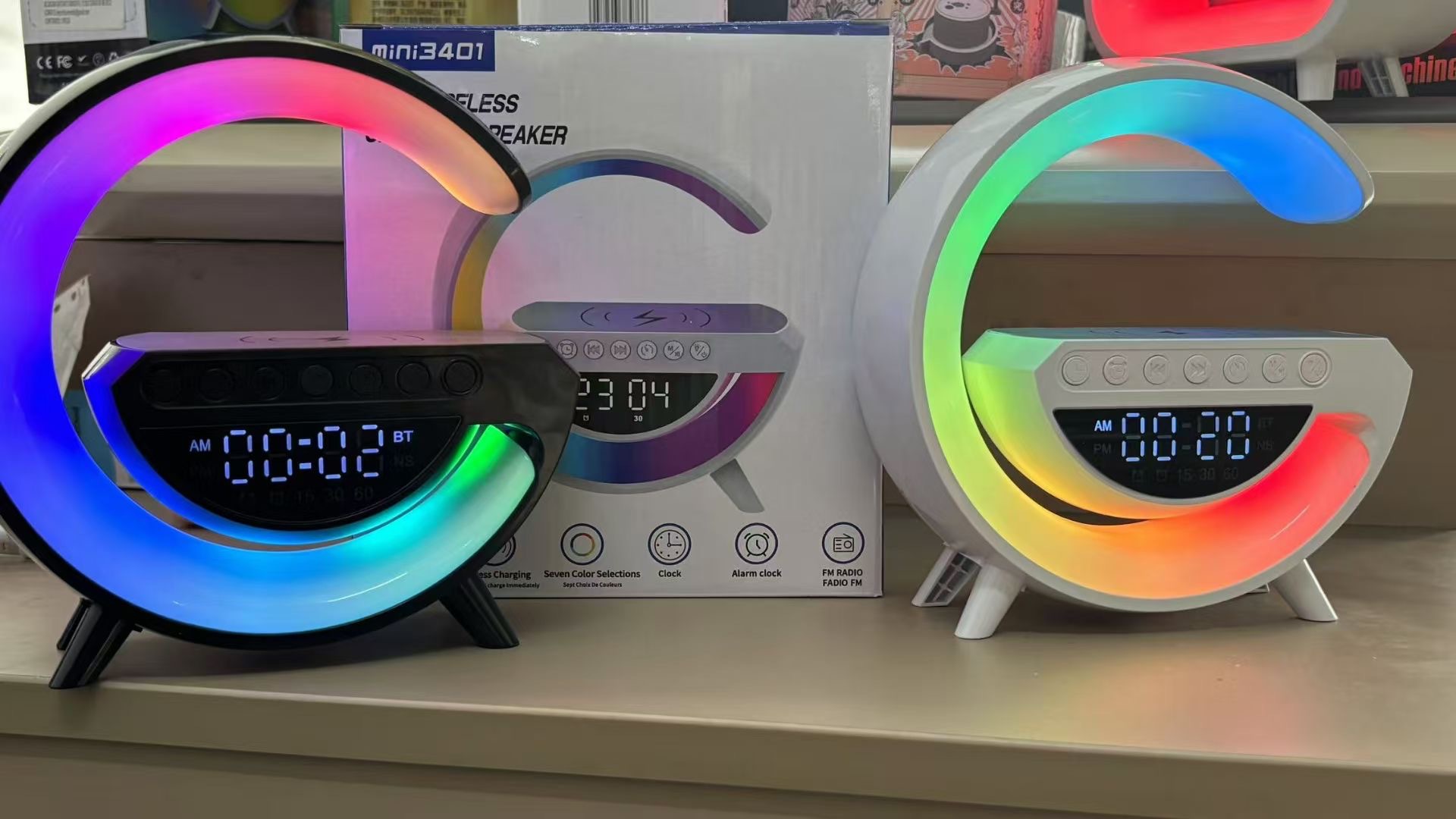 3401 Wireless Blue Mini Edition Audio Charging, Atmosphere alarm clock, night light, birthday gift, smart high sound quality pic 3