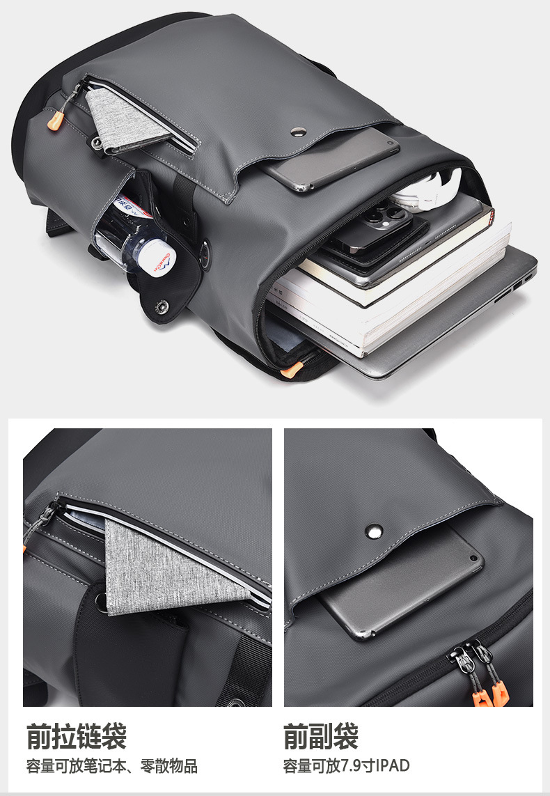 Transfronteriza nueva mochila de negocios mochila de hombre bolsa de computadora de viaje de gran capacidad bolsa de energía de moda cuero PU pic 8