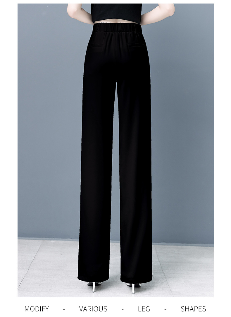 高腰垂感阔腿女裤夏季薄款2024新款直筒裤宽松显瘦冰丝休闲裤包邮详情21