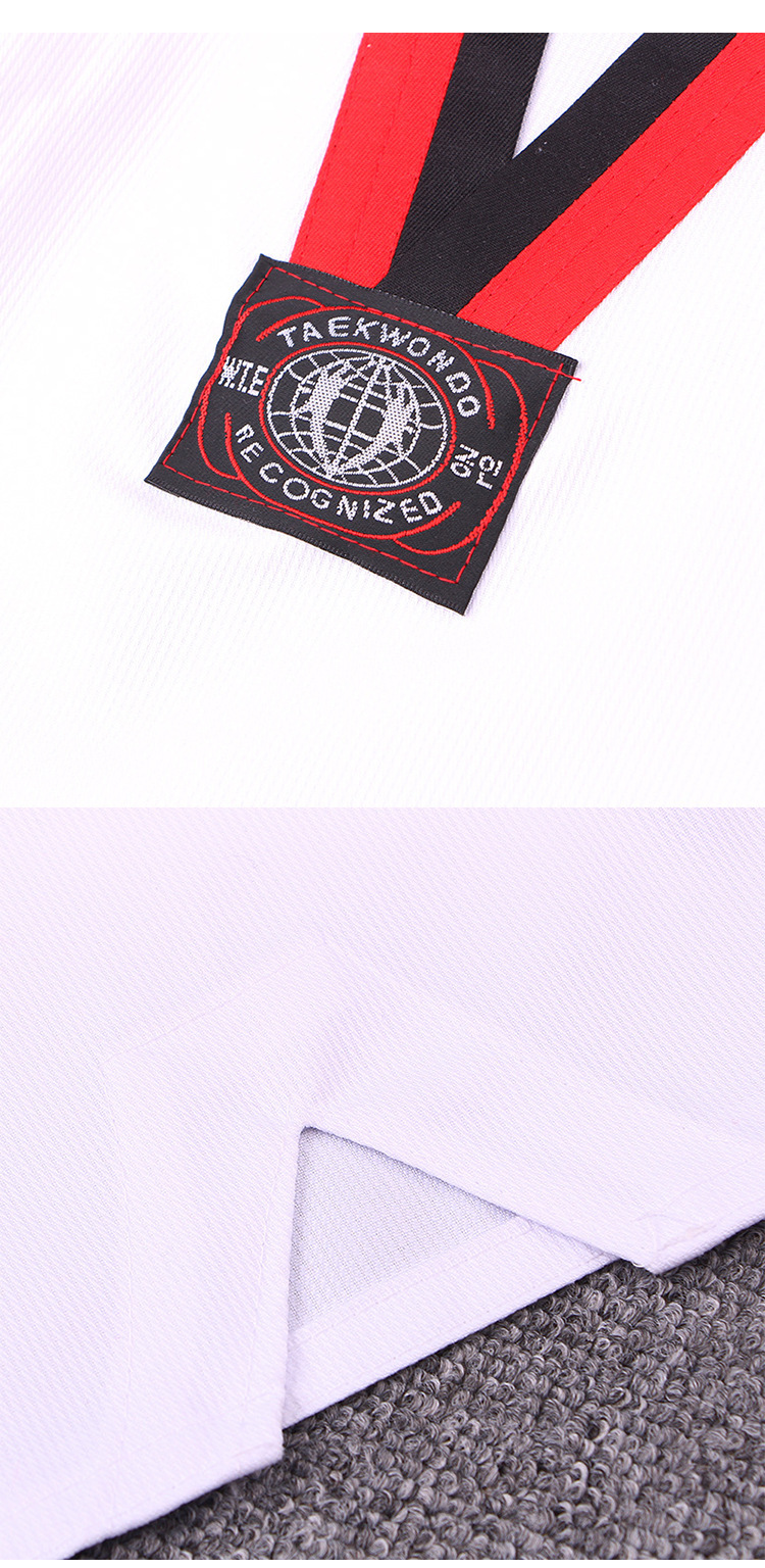 跆拳道服儿童厂家成人纯涤棉训练服装男女长袖短袖跆拳道道服详情5