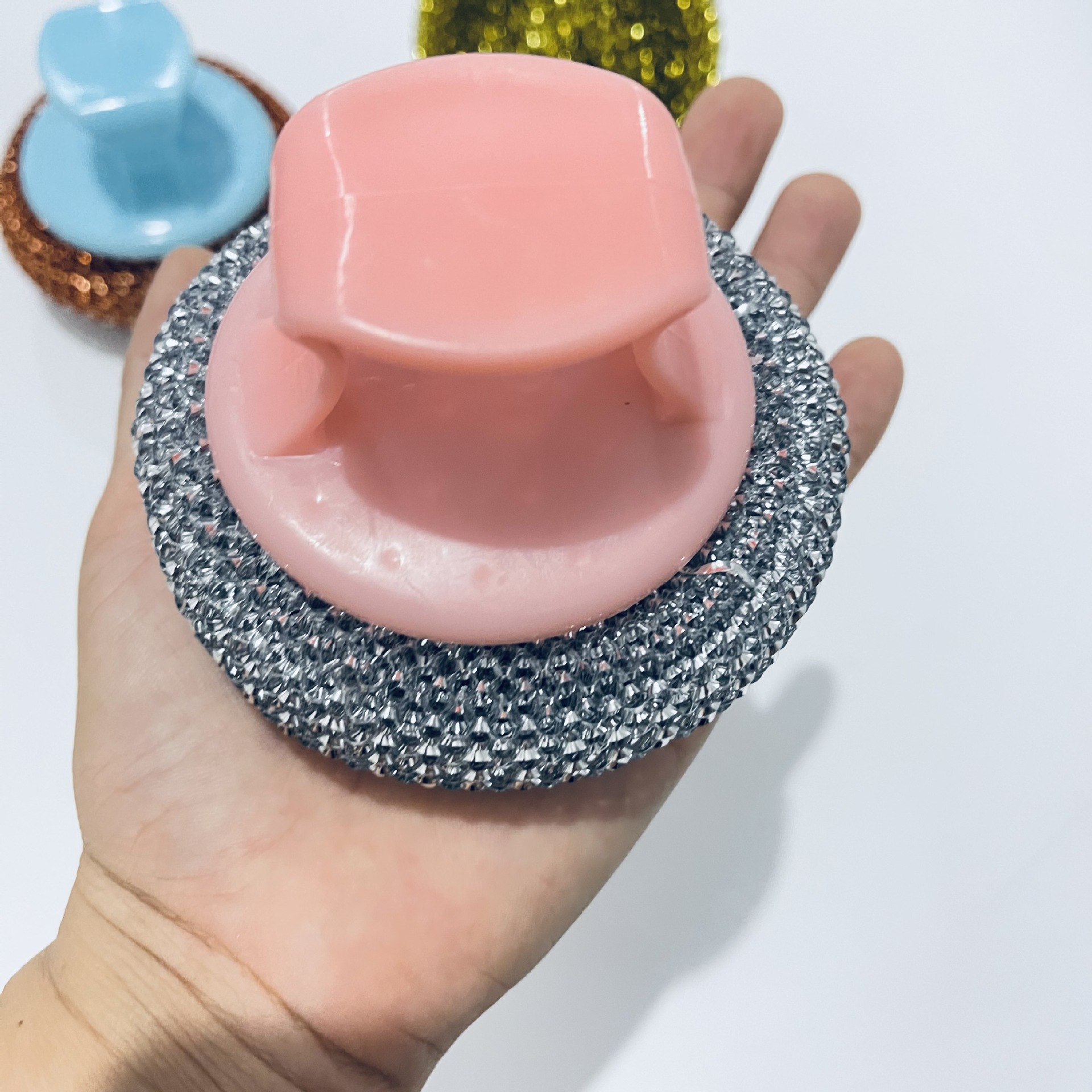 【 Zone 2-10 】 Gold Wire 【 Short Handle 】 Pot Brush 600 yuan per box Round head pot brush Gold wire Plastic Wire Pot Brush Non-damaging Pot Brush Pot Brush Steel Wool ball Cleaning Brush 1 yuan source gift pic 5