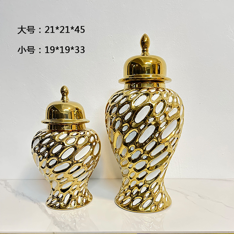 In 2025, modern light luxury high-end ceramic vases, living room home TV cabinets, entrance hall ornaments, coffee tables, model room decorations pic 7