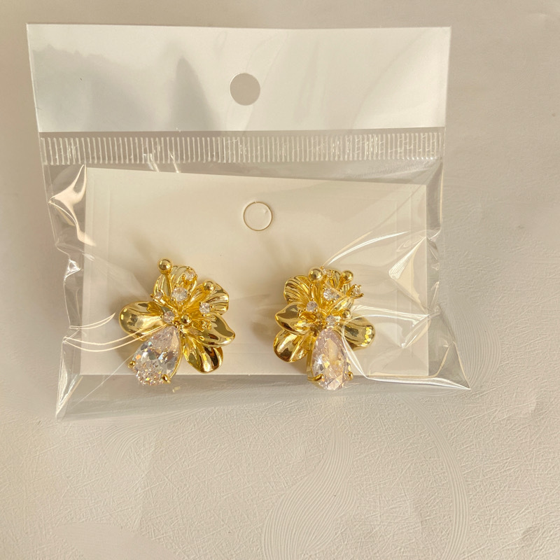 925 Silver Needle Zircon Flower Earrings delicate, brilliant and elegant bow pic 9