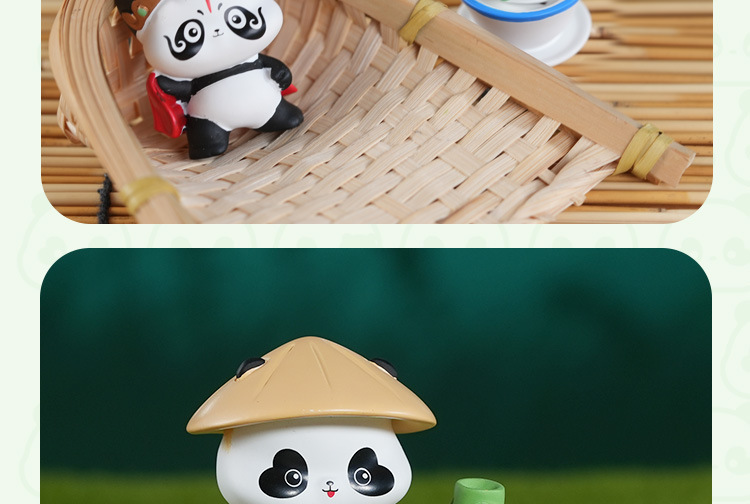 熊猫玩家摆件盲盒公仔微景观卡通竹子手办桌面装饰品配件小摆件详情10