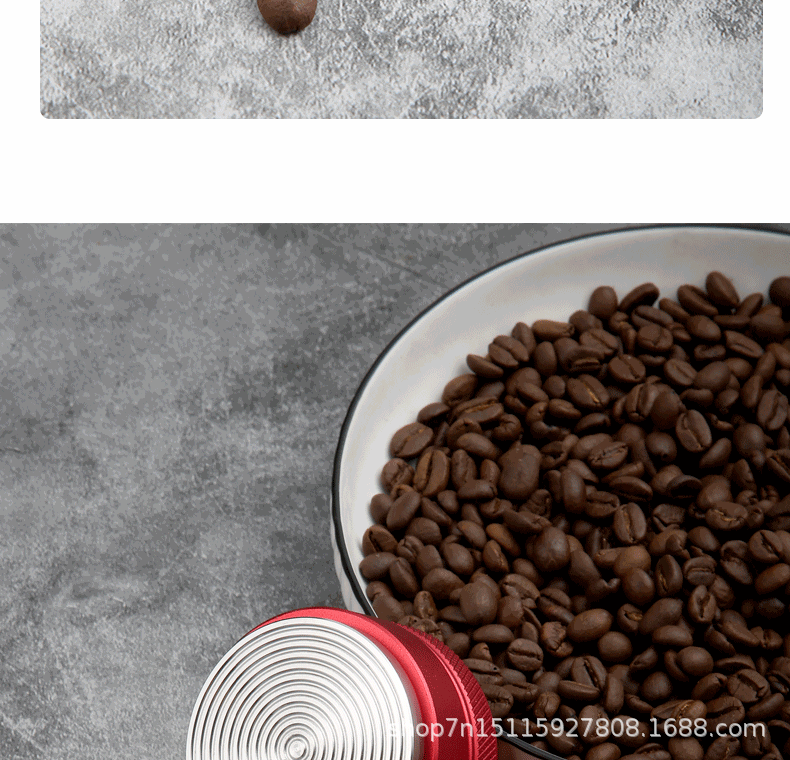 Stainless steel plastic coffee cloth powder maker, flat-bottomed three-paddle threaded powder press, macaron powder hammer, 51/53/58mm pic 9