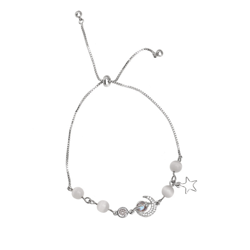 猫眼石星月锆石手链女闺蜜抽拉式可调节手饰轻奢冷淡风高级感配饰详情13