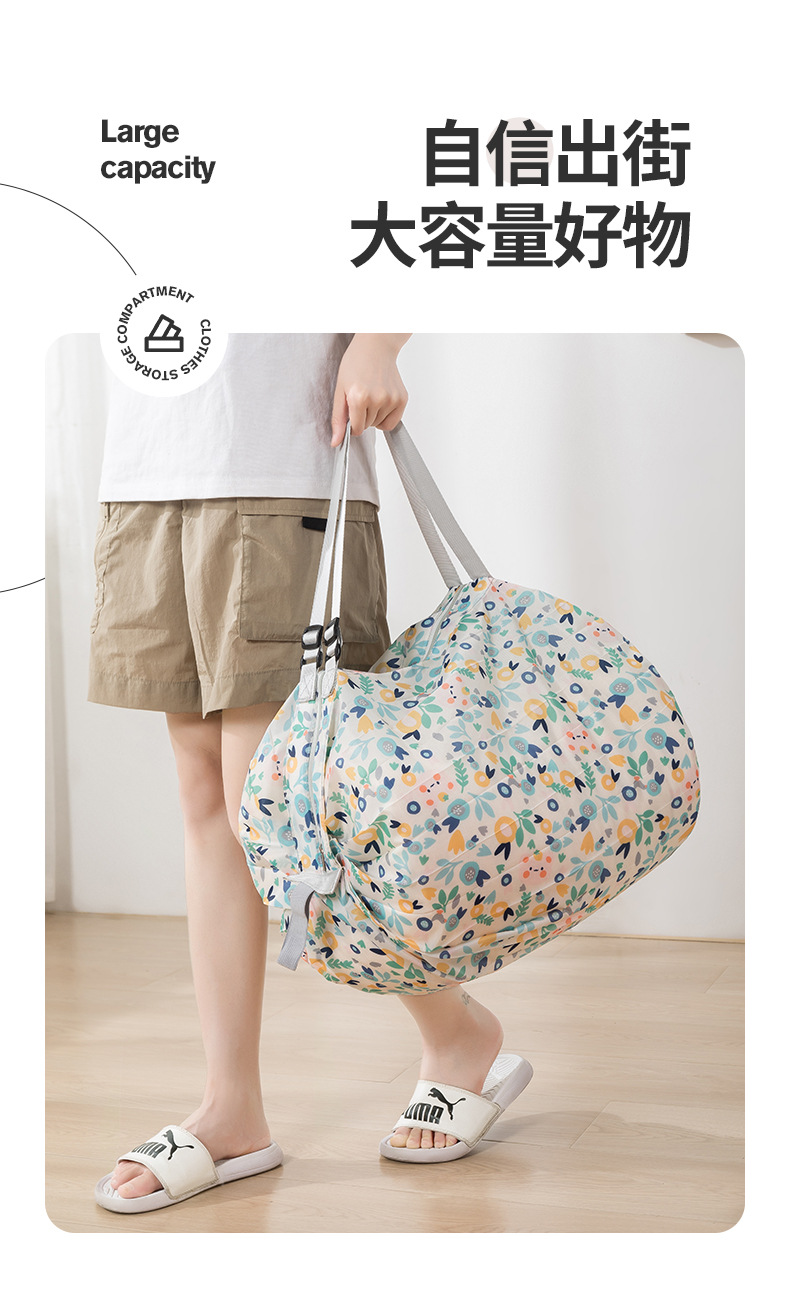 跨境折叠环保购物袋包旅行单肩便携加厚超大号买菜包超市环保袋详情9