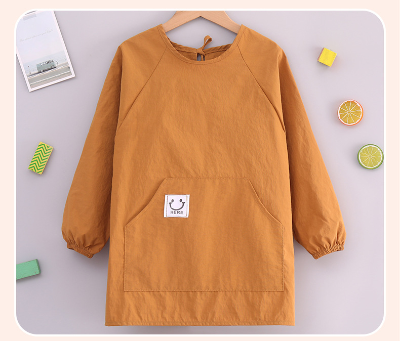 儿童罩衣防泼水长袖围裙耐脏餐饮幼儿园吃饭反穿衣小学生画画衣详情24