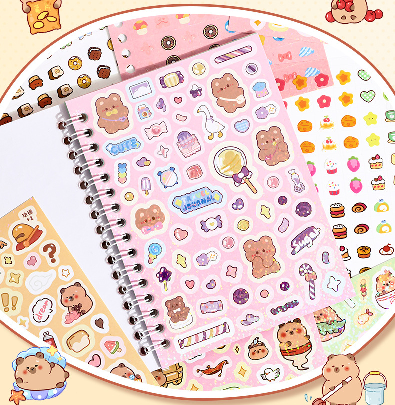 小鼻嘎贴纸本免裁剪手账贴纸素材本学生可爱卡通ins贴画装饰图案详情4