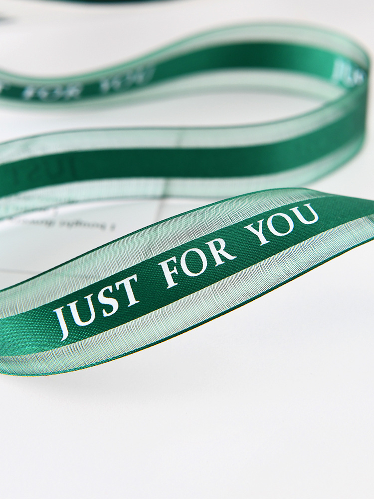 Factory direct sales: 2.5cm medium satin edge gauze English ribbon High-quality snow gauze ribbon flower packaging ribbon gift cake pic 7