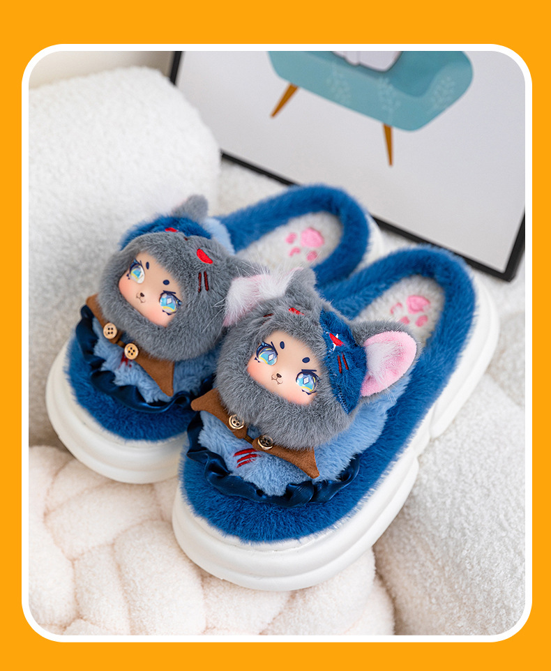 新款狼人杀毛绒玩具拖鞋系列保暖加绒厚底室内家居可穿跨境批发详情19