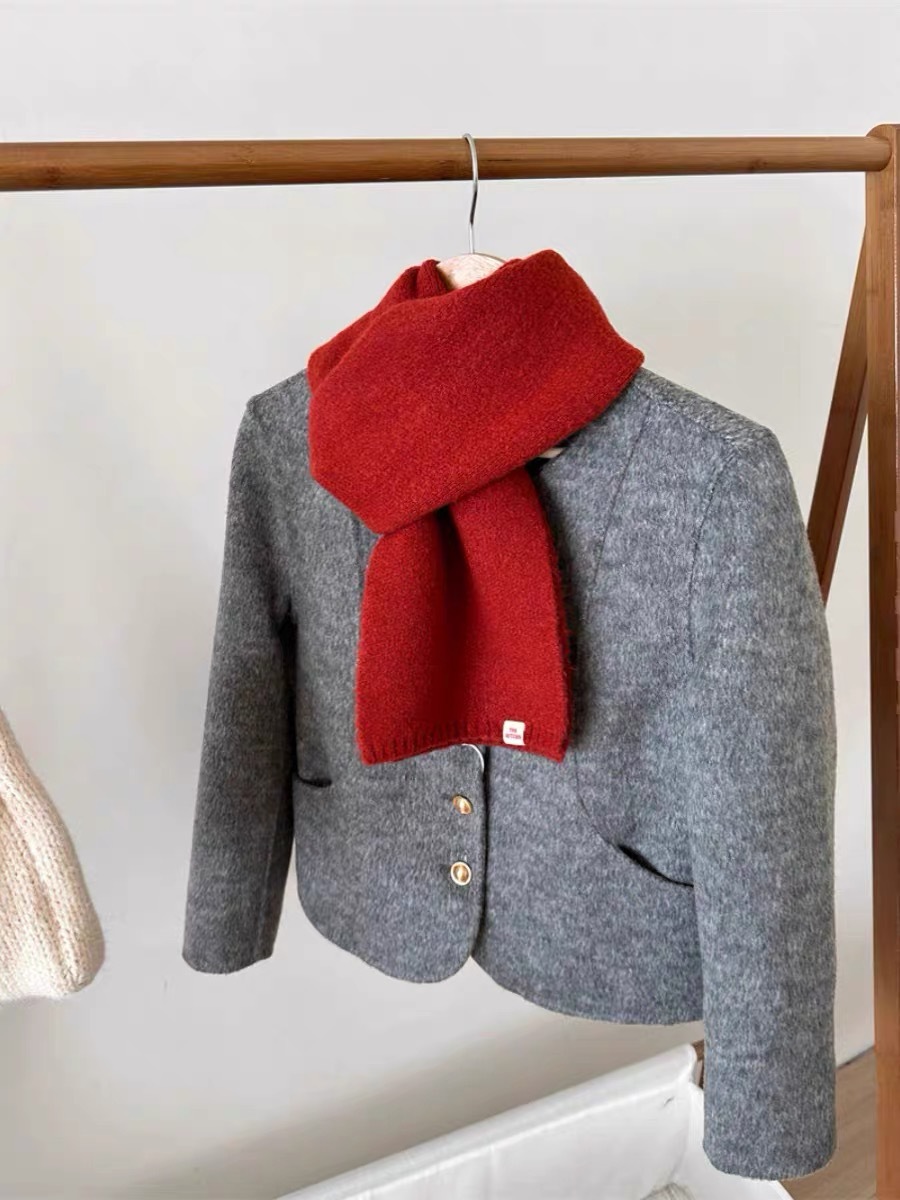 One-piece consignment wholesale of Korean solid color versatile autumn and winter new woolen couple and student small scarves, cute knitted warm scarves, street stall wholesale pic 6