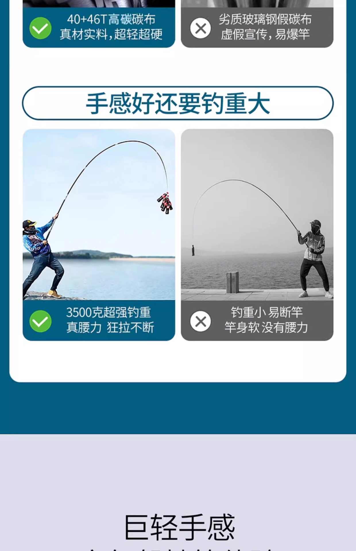 鱼竿手竿超轻超硬野钓28调19调黑坑鲢鳙轻量大物台钓竿鲫鱼竿渔具详情3