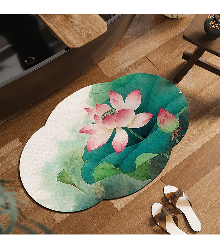 Modern and simple diatom mud floor MATS are anti-slip, wear-resistant, dirt-resistant and easy to maintain. Bathroom floor MATS and household water-absorbing and quick-drying floor MATS pic 20