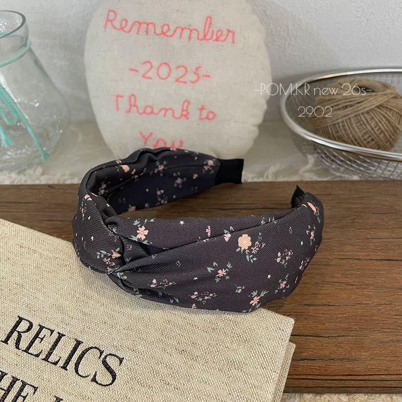 New Korean-style checkered floral sweet hairband, handcrafted fabric, versatile for girls, high headband, hairpin, hair accessory for girls pic 12